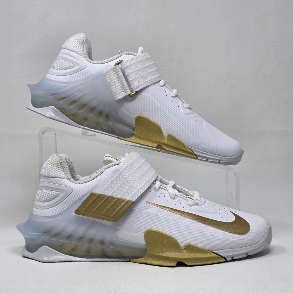 Nike Savaleos White Metallic Gold Weight Lifting Shoes CV5708 101 Men's Sz 4.5 - Picture 2 of 10